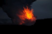 Flowing lava is exploding in ocean